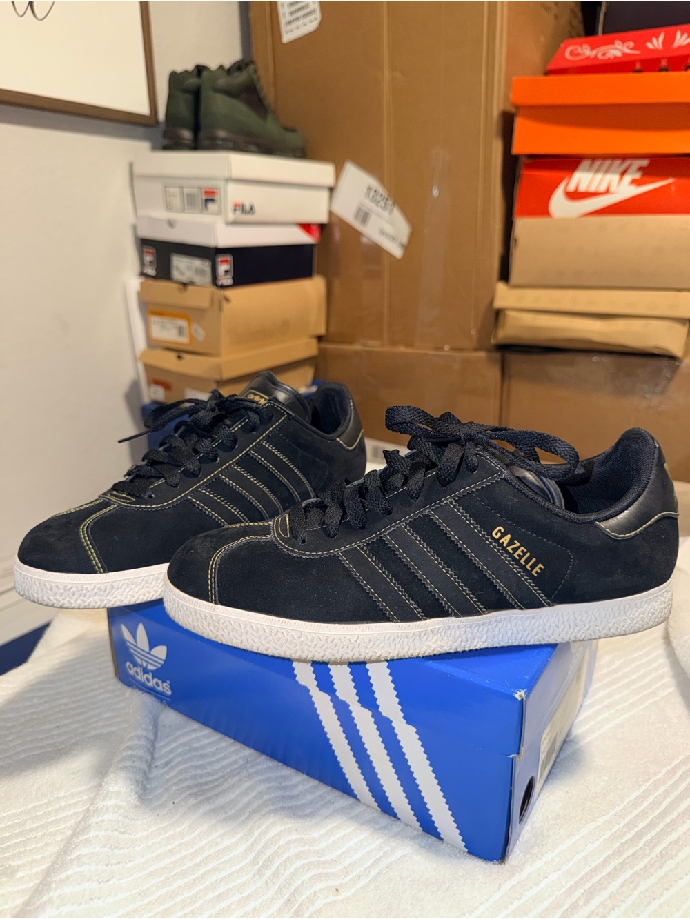 Adidas Gazelle II Originals Black Gold Men’s 8.5 Sneakers w/ Box